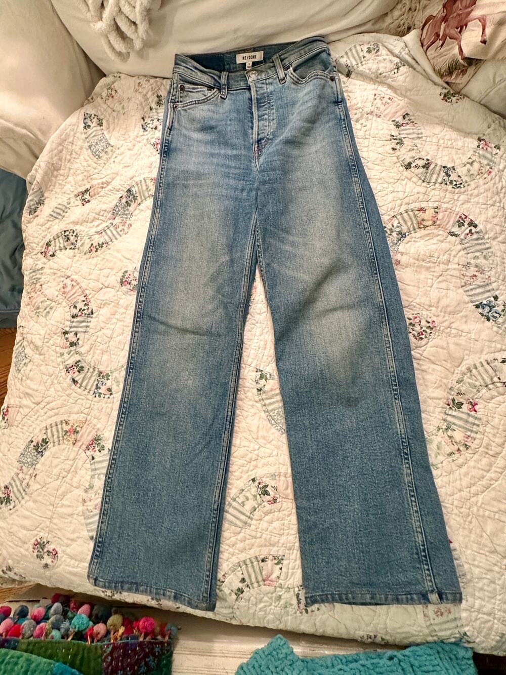 RE/DONE 90'S HI RISE LOOSE RIO FADE DENIM $295 JEANS 24